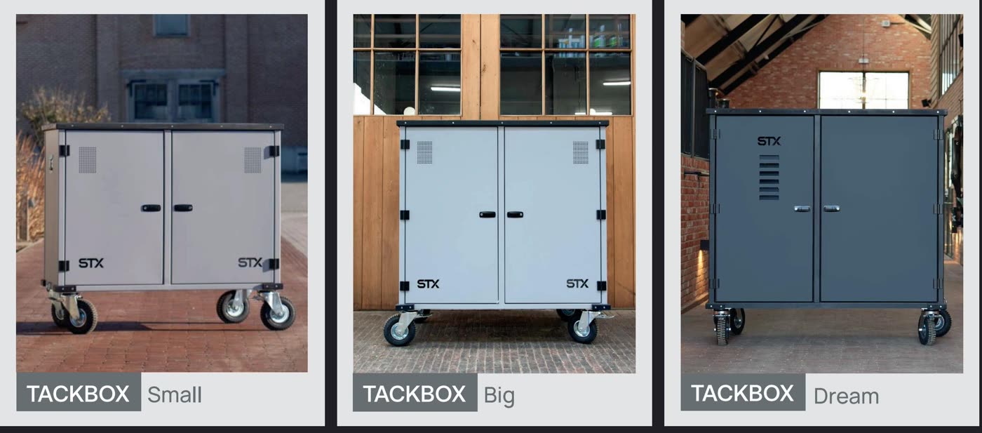 STX Tackbox Small, Big és Dream változatok egymás mellett